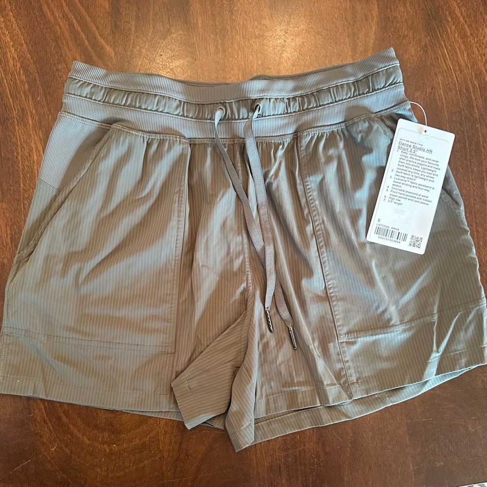 Lululemon Army Green Dance Studio High Rise Shorts NWT